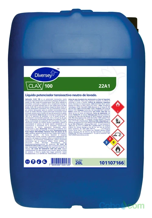 CLAX 100 OB POTENCIADOR TENSIO ACTIVO LAVADO VESTUARIO Y TELAS DIVERSEY